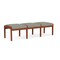 Lesro Lenox Wood 3 Seat Bench Wood Frame, Cherry, OH Eucalyptus Upholstery LW3001 - alternate 2